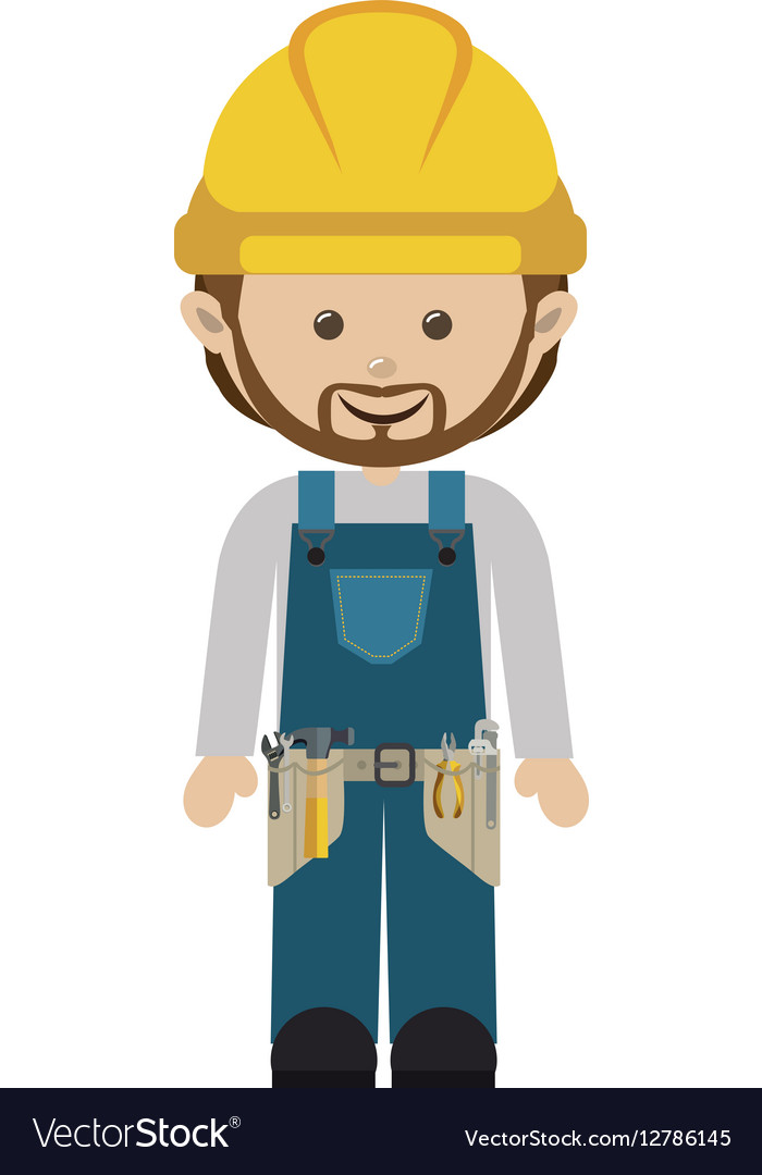 Avatar worker with toolkit and beard