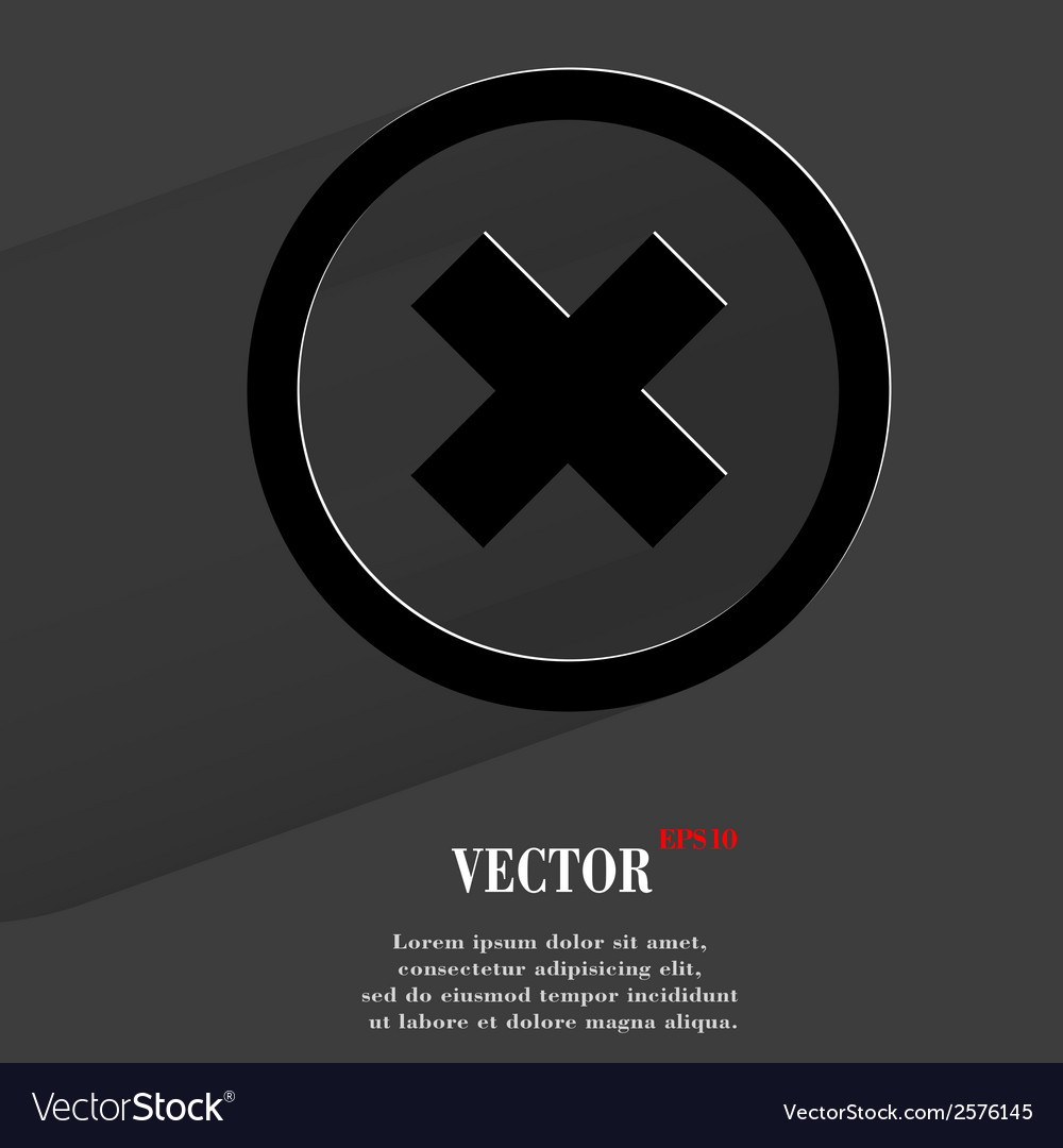 Cancel flat modern web button with long shadow