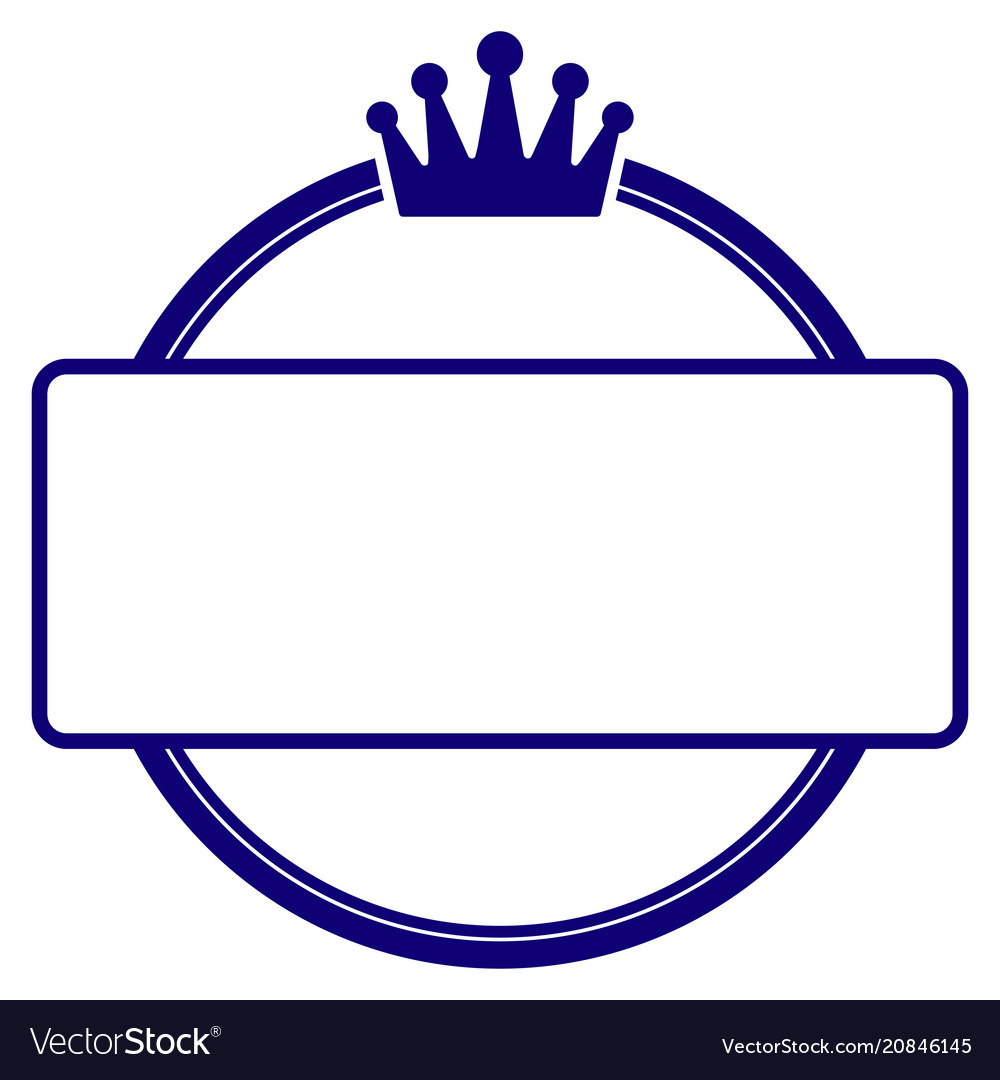 Crown round and rectangle frame template vector image Crown round and rectangle frame template