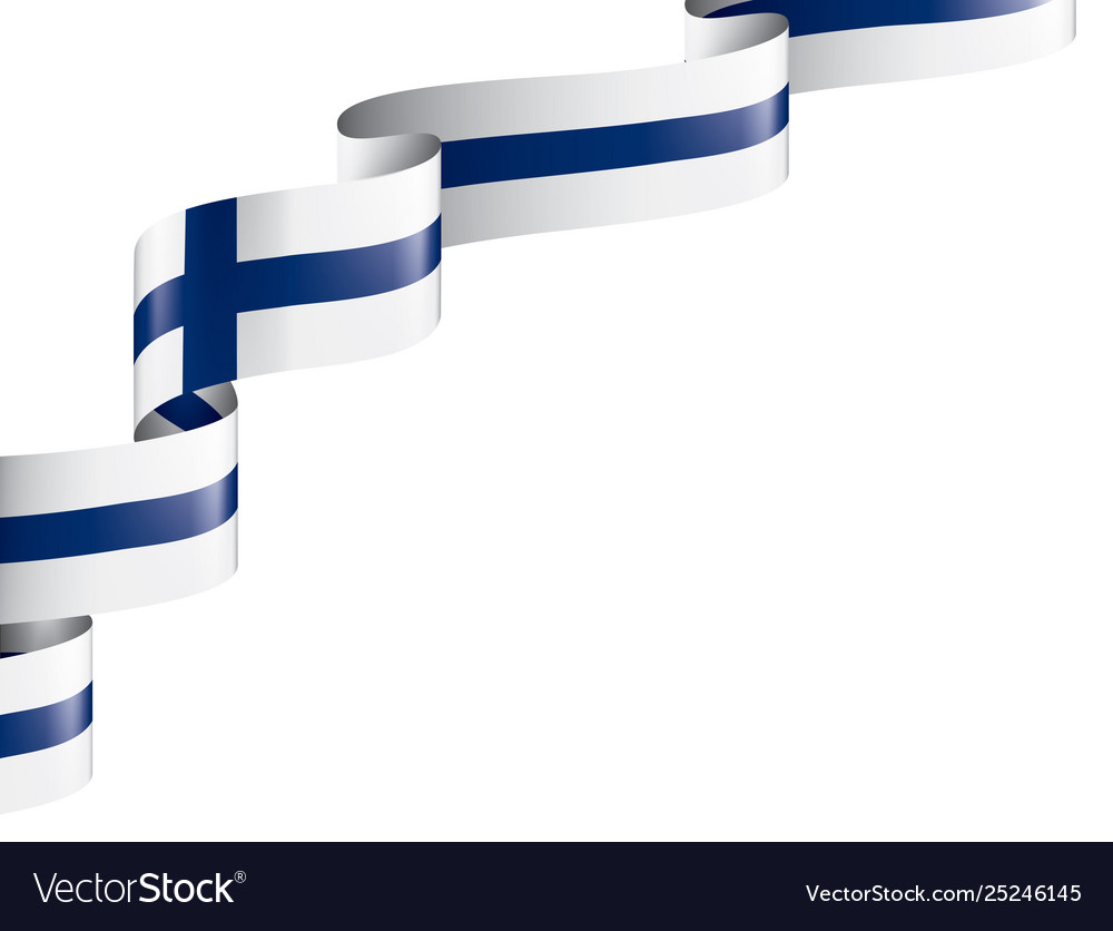 Finland flag on a white