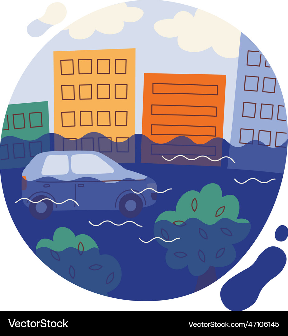 Floods climate problem Royalty Free Vector Image