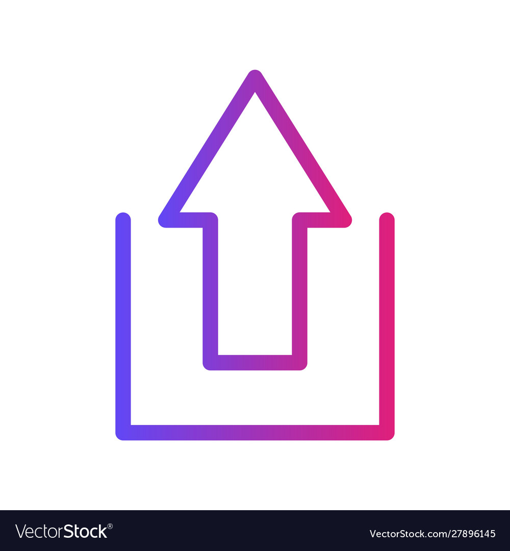Gradient upward arrow icon with white background