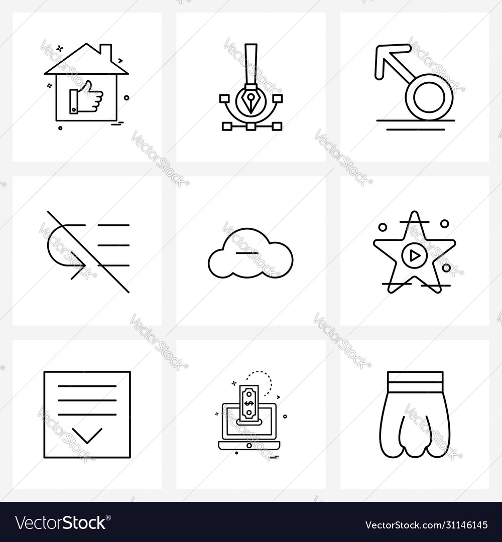 Isolated symbols set 9 simple line icons