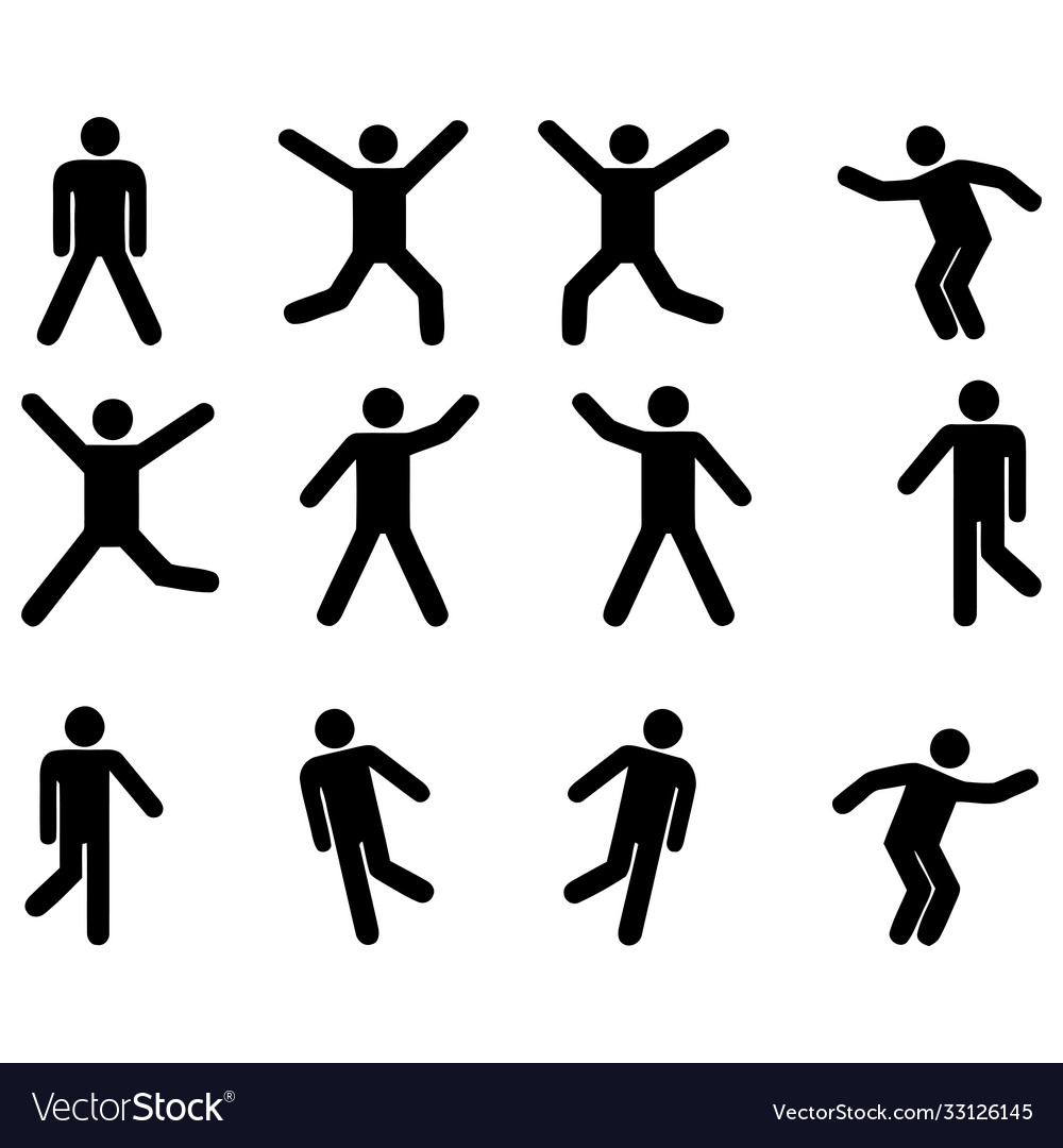 Man icon different position