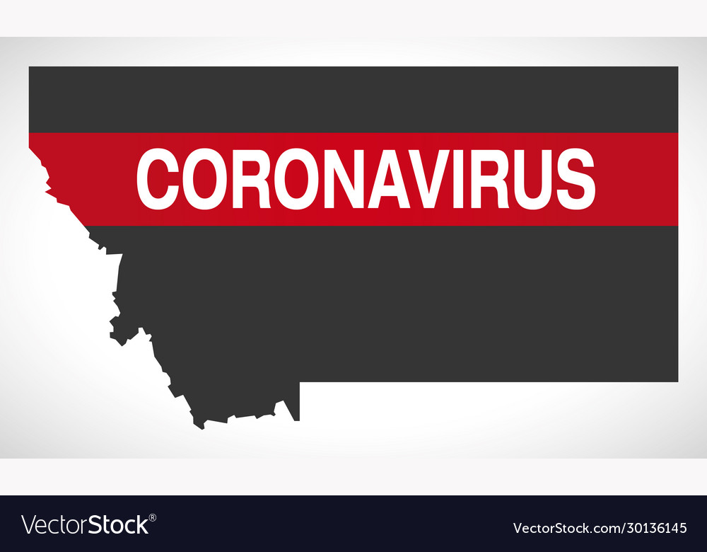 Montana usa federal state map with coronavirus Vector Image Montana usa federal state map with coronavirus