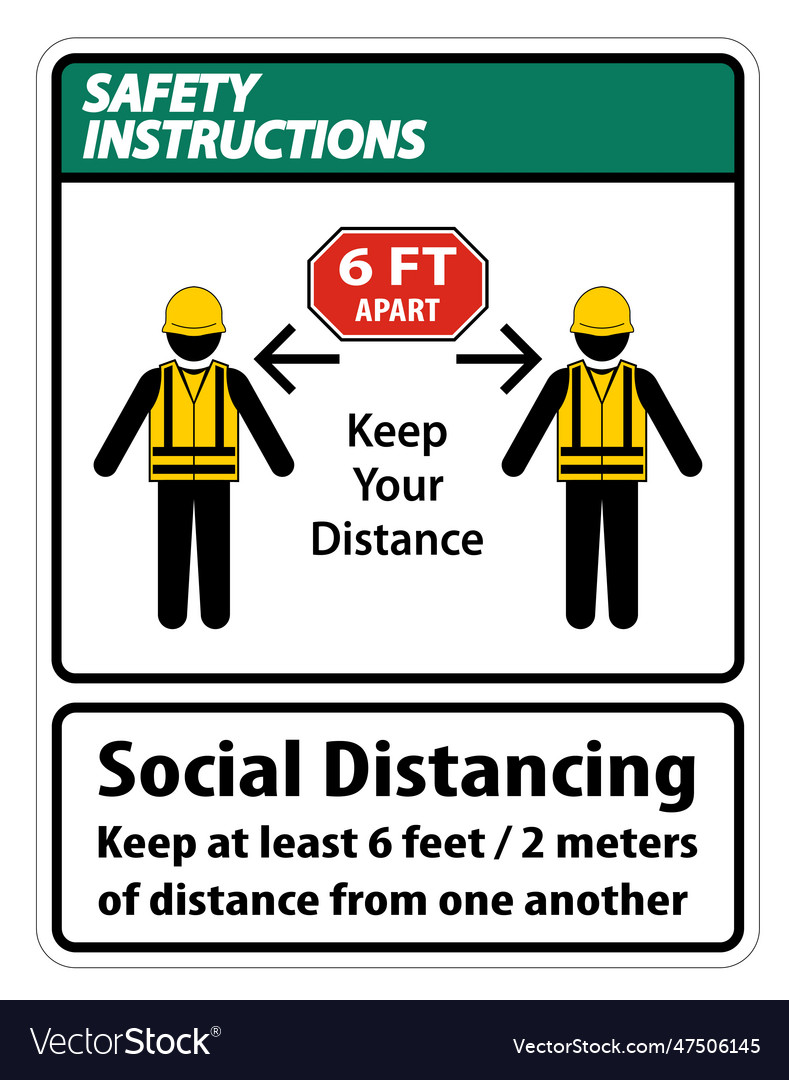 Safety instructions social distancing Royalty Free Vector