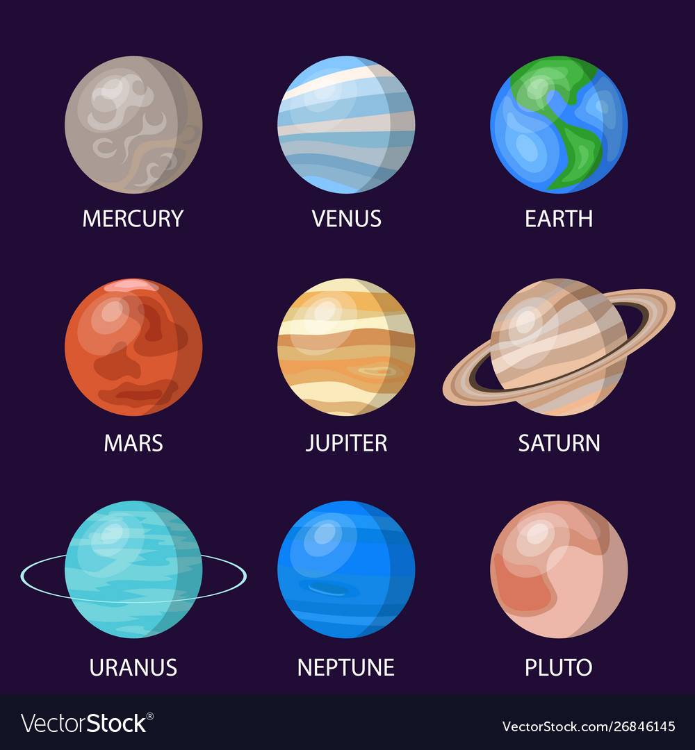 Solar system planets Royalty Free Vector Image