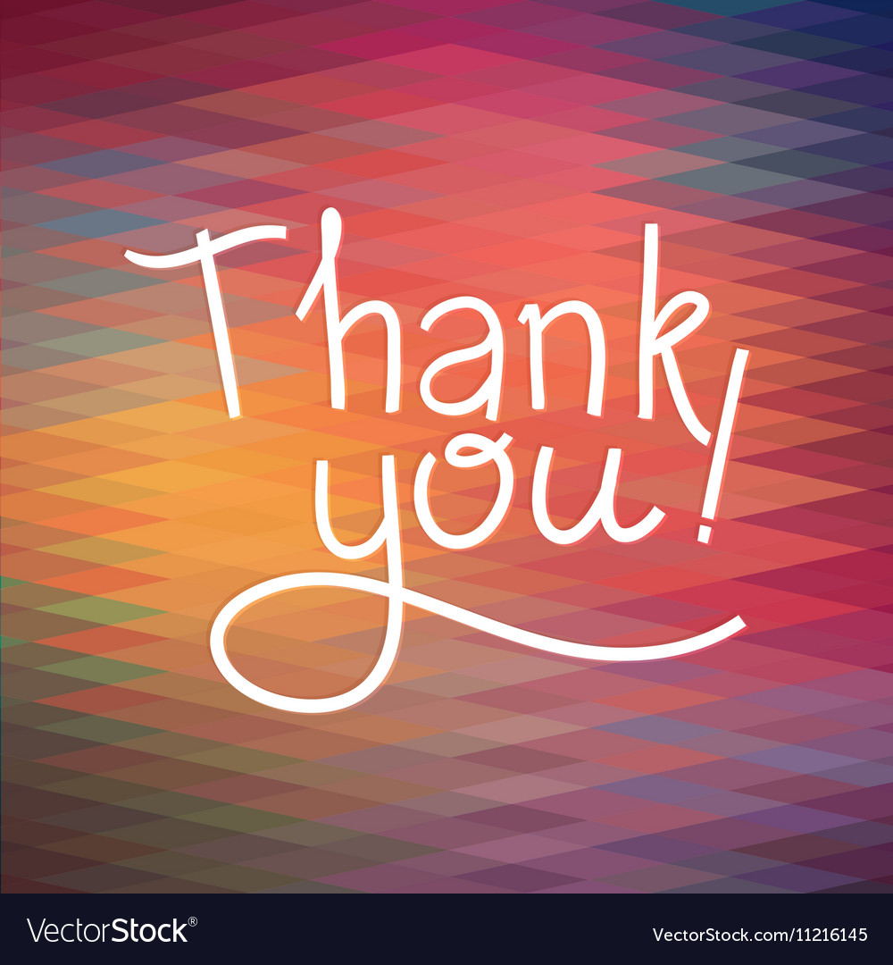 Thank you card with geometric pattern Royalty Free Vector