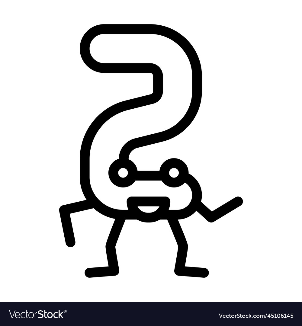 Two number character line icon vector image Two number character line icon