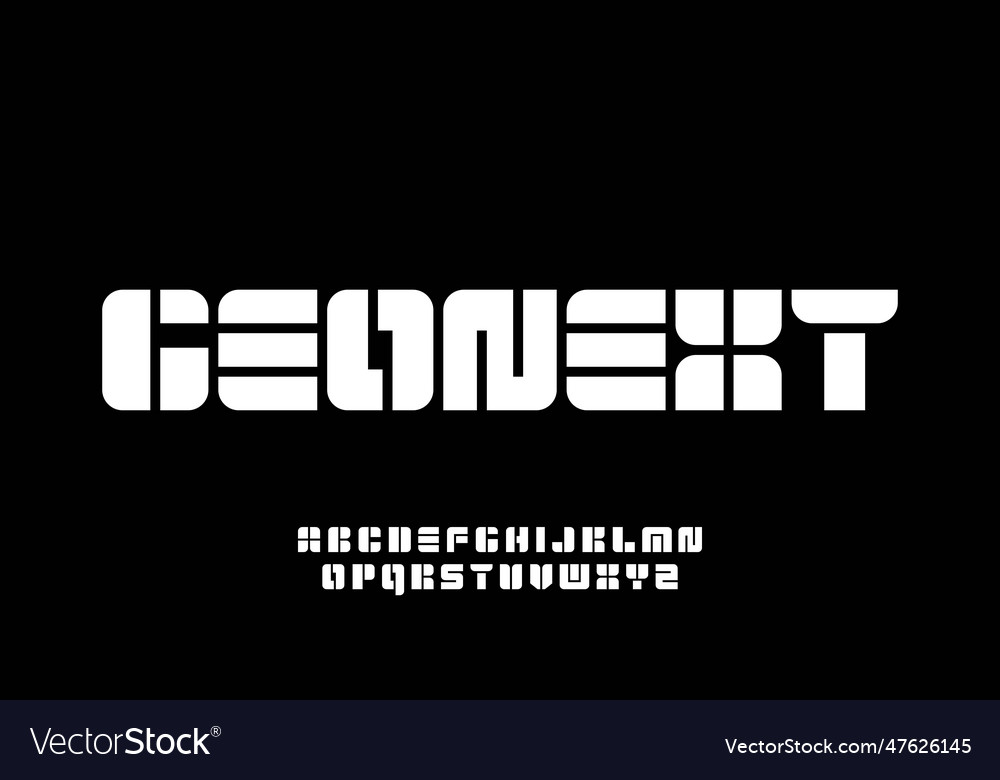 Unique abstract geometric display font alphabet Vector Image Unique abstract geometric display font alphabet