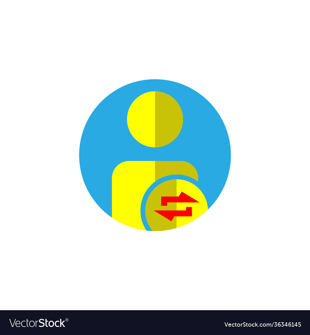 User flat icon with refresh symbol editable