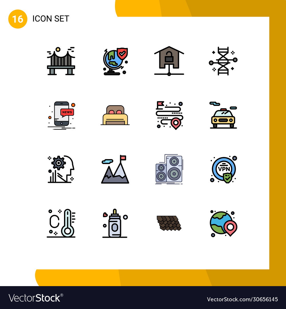 User interface pack 16 basic flat color filled