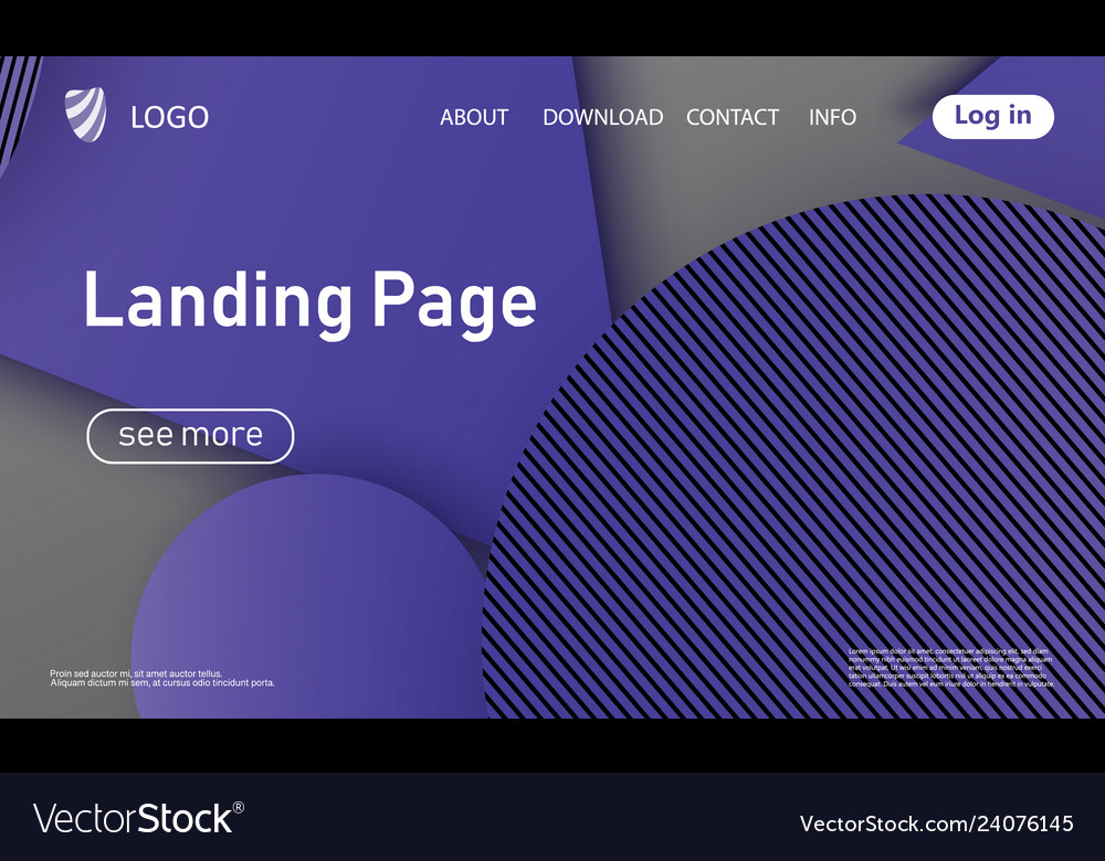 Website landing page material design Royalty Free Vector