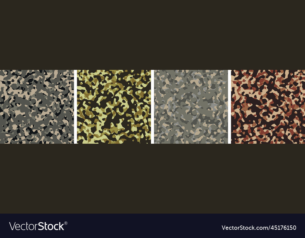 4 camouflage background set pattern design vector image 4 camouflage background set pattern design