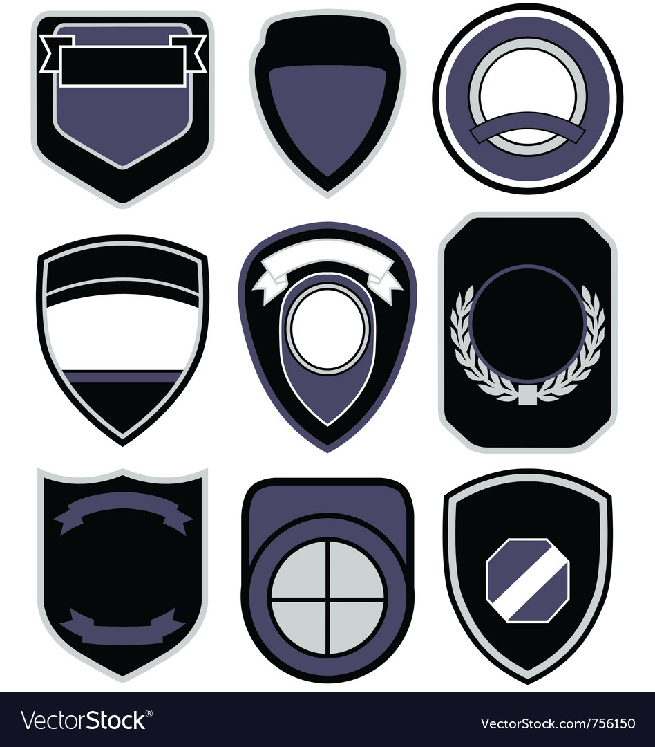 Badge Shape Icon Set Royalty Free Vector Image