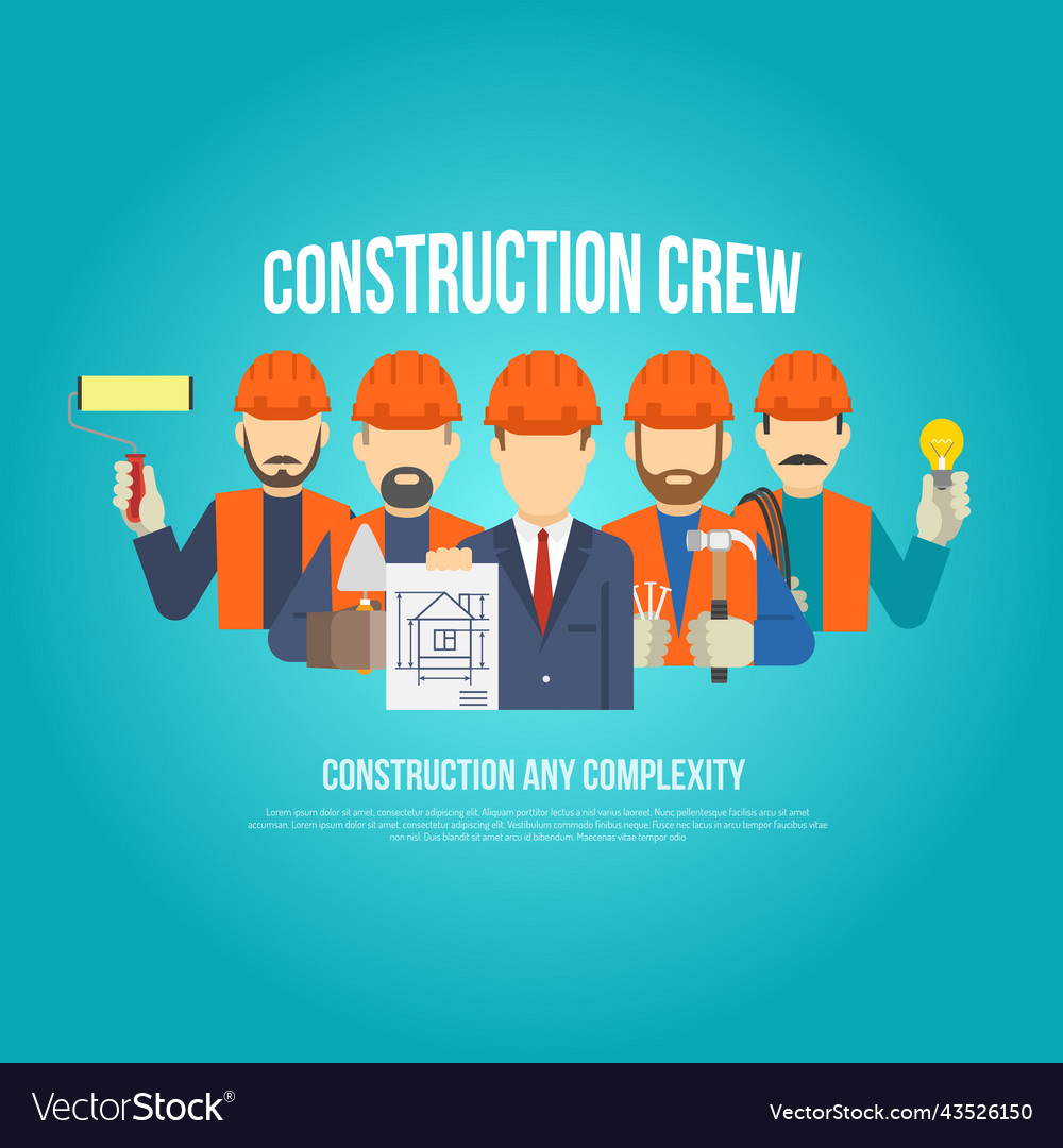 Builders concept flat Royalty Free Vector Image