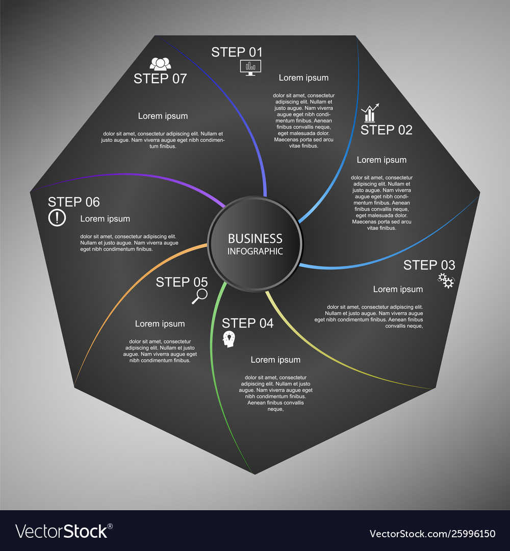 Business Infografiken Geometrie Heptagon Design