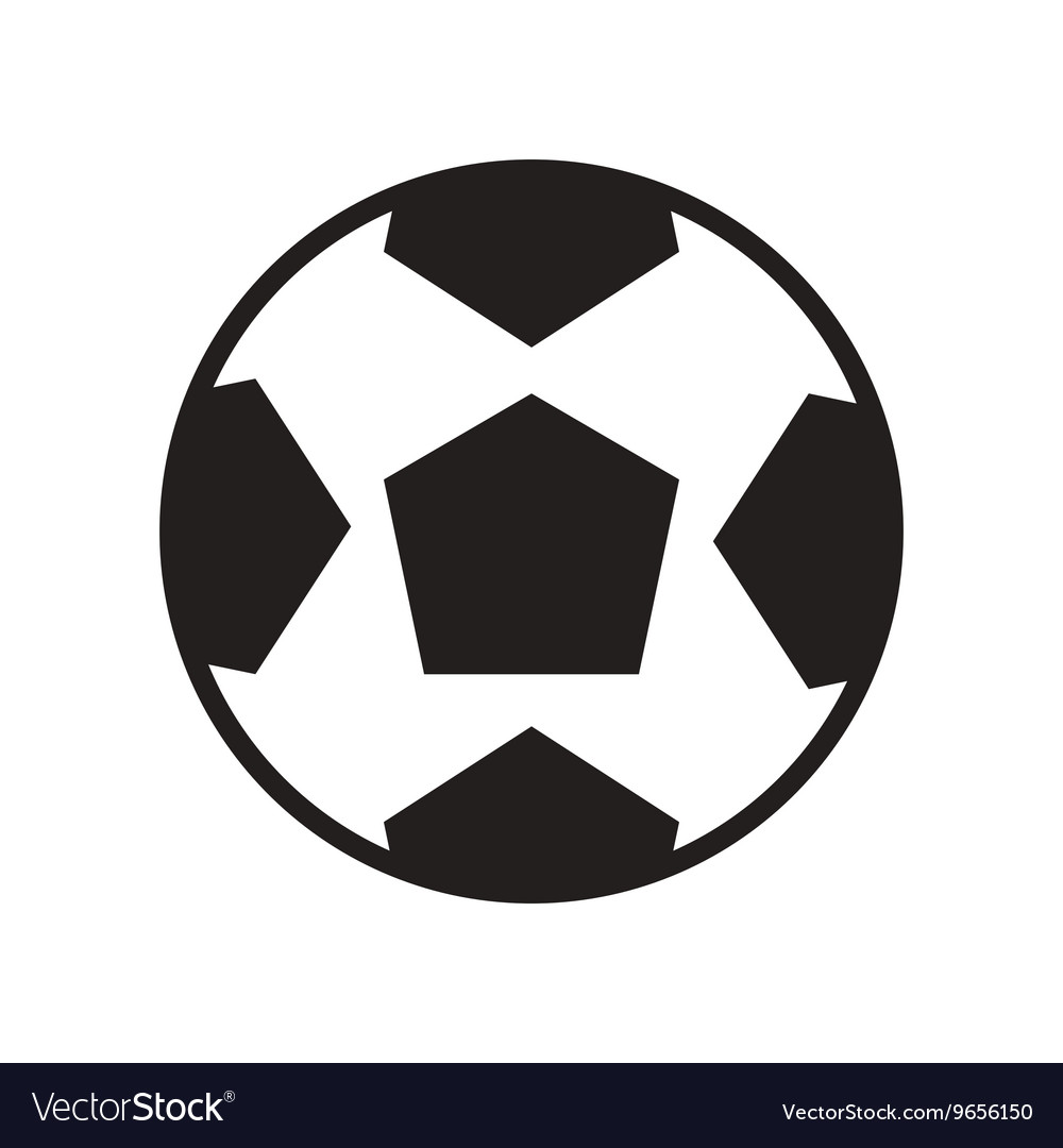 Flat icon in black and white style soccer ball