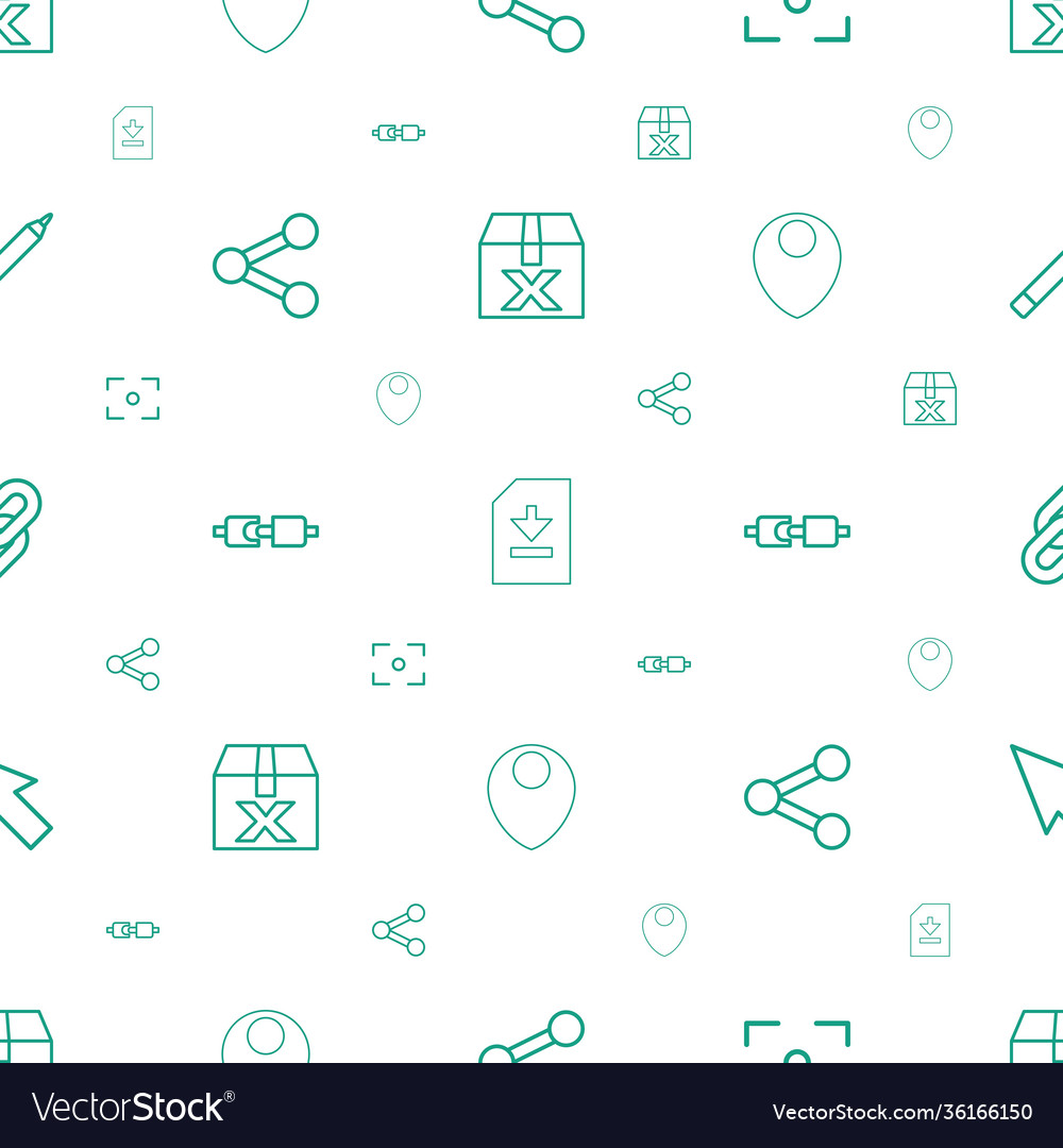 Interface icons pattern seamless white background