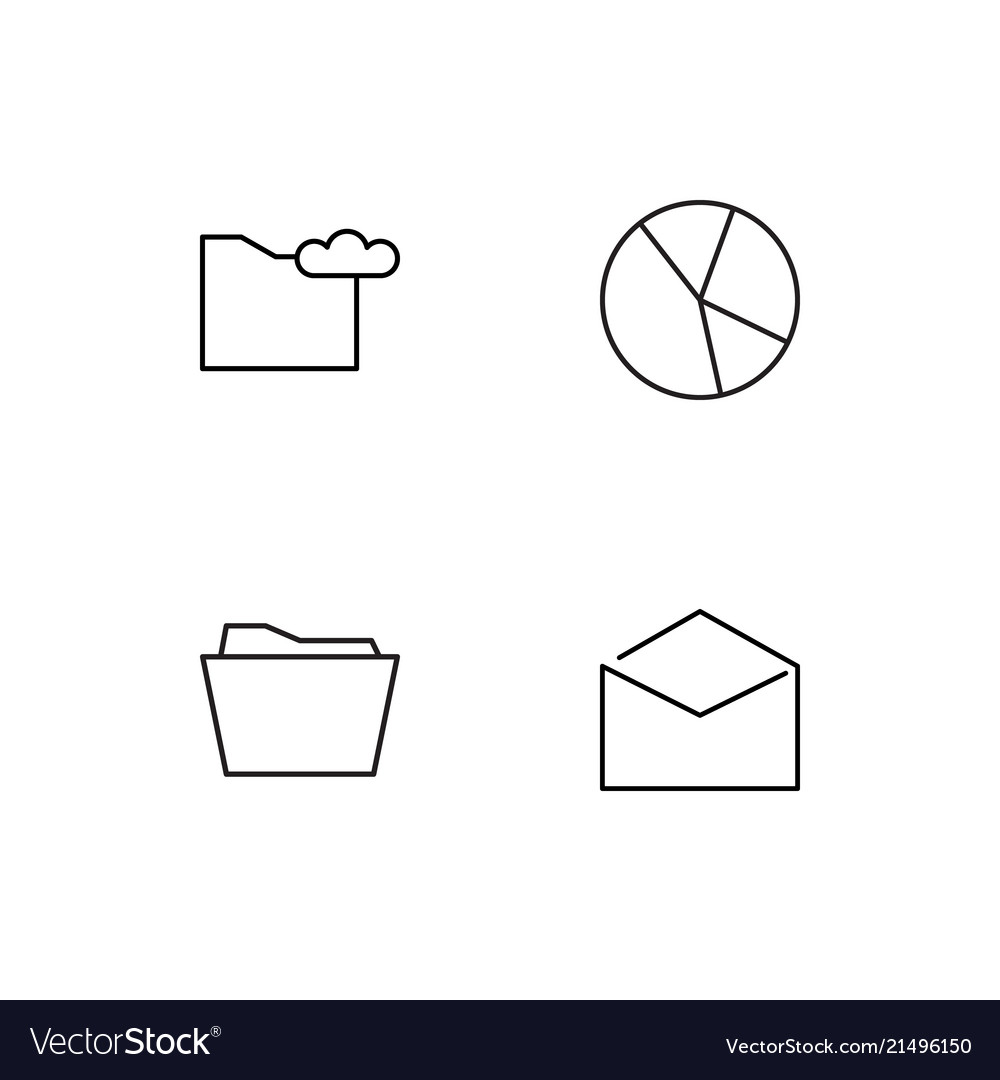 Office linear icons set simple outline