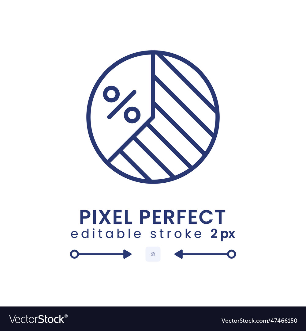 Pie chart linear desktop icon vector image Pie chart linear desktop icon