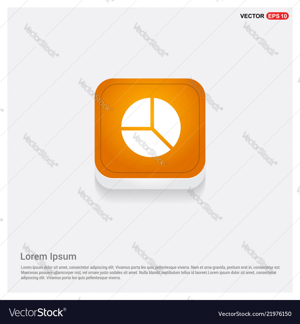 Pie chart orange abstract web button vector image Pie chart orange abstract web button