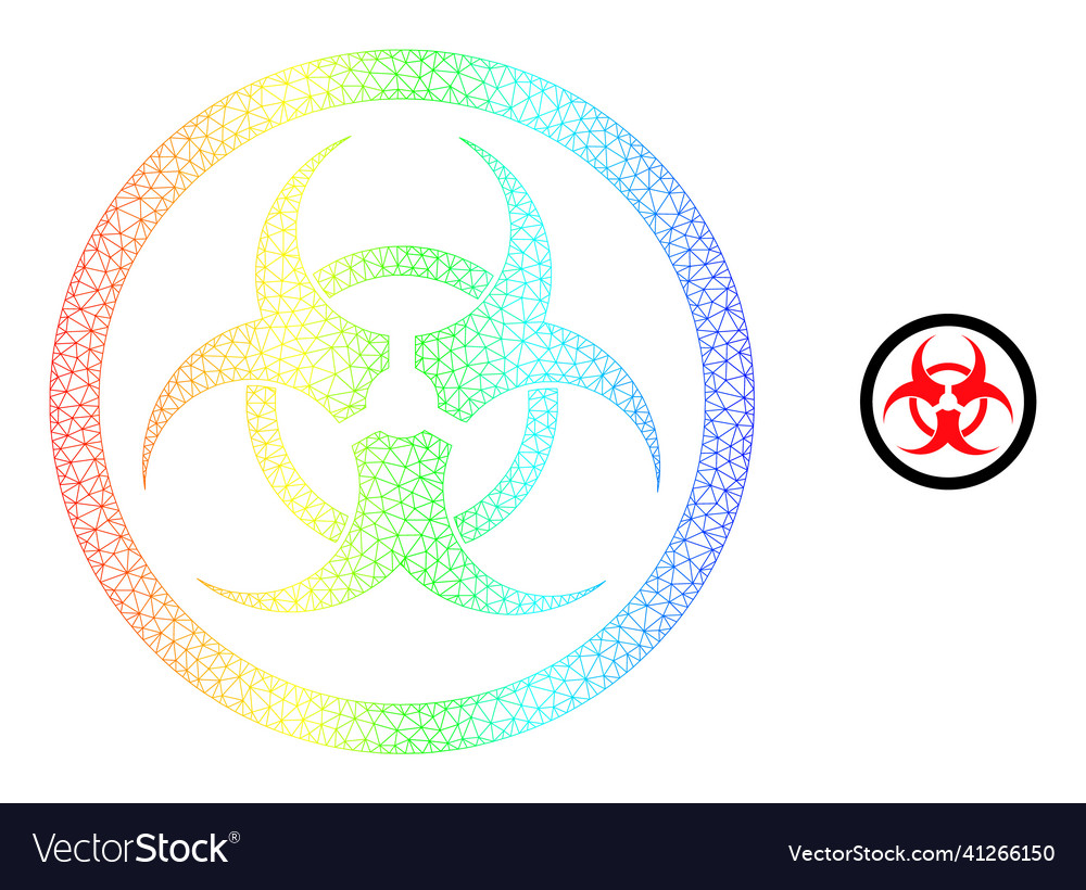 Rainbow net gradient biohazard icon vector image Rainbow net gradient biohazard icon
