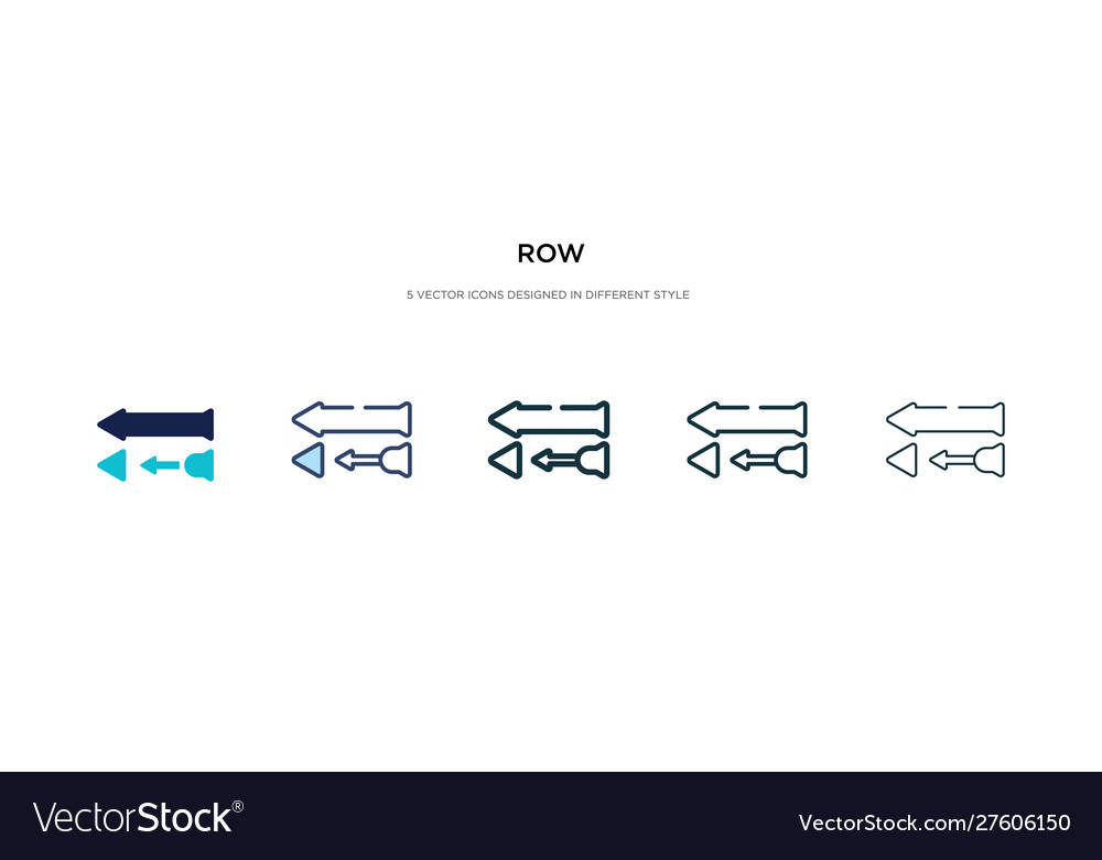 Row icon in different style two colored