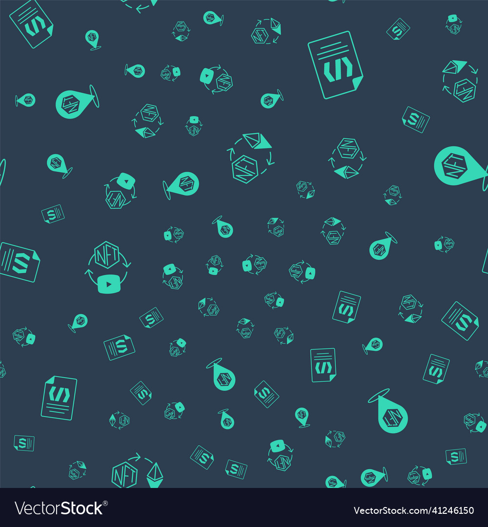 Set ethereum exchange nft binary code digital vector image Set ethereum exchange nft binary code digital
