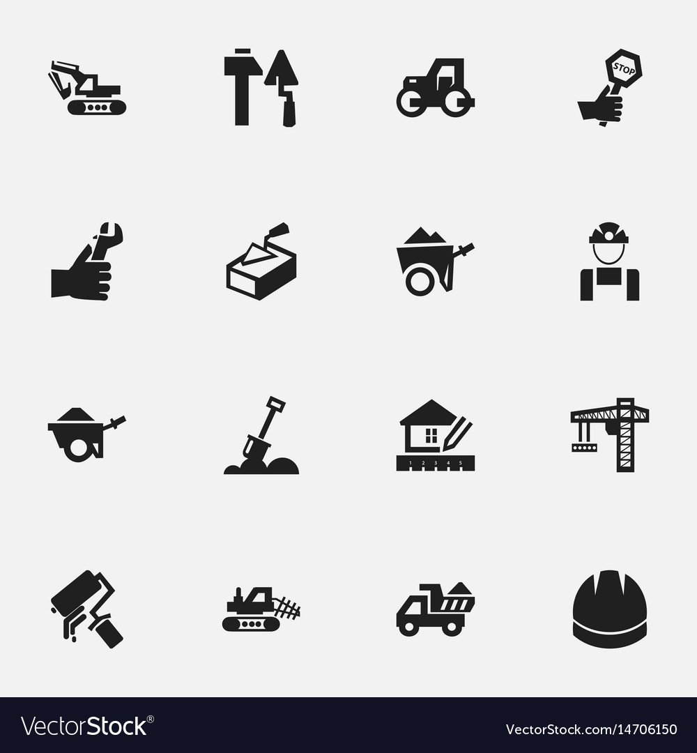 Set of 16 editable structure icons includes