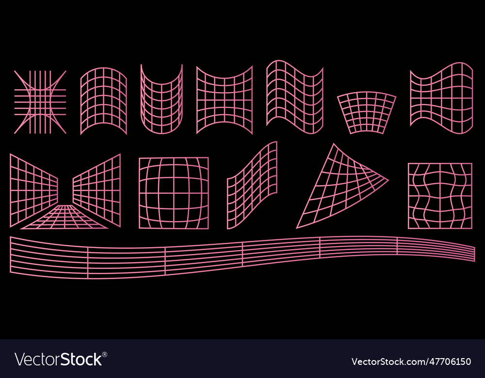 Set of y2k bling retro elements and abstract vector image Set of y2k bling retro elements and abstract