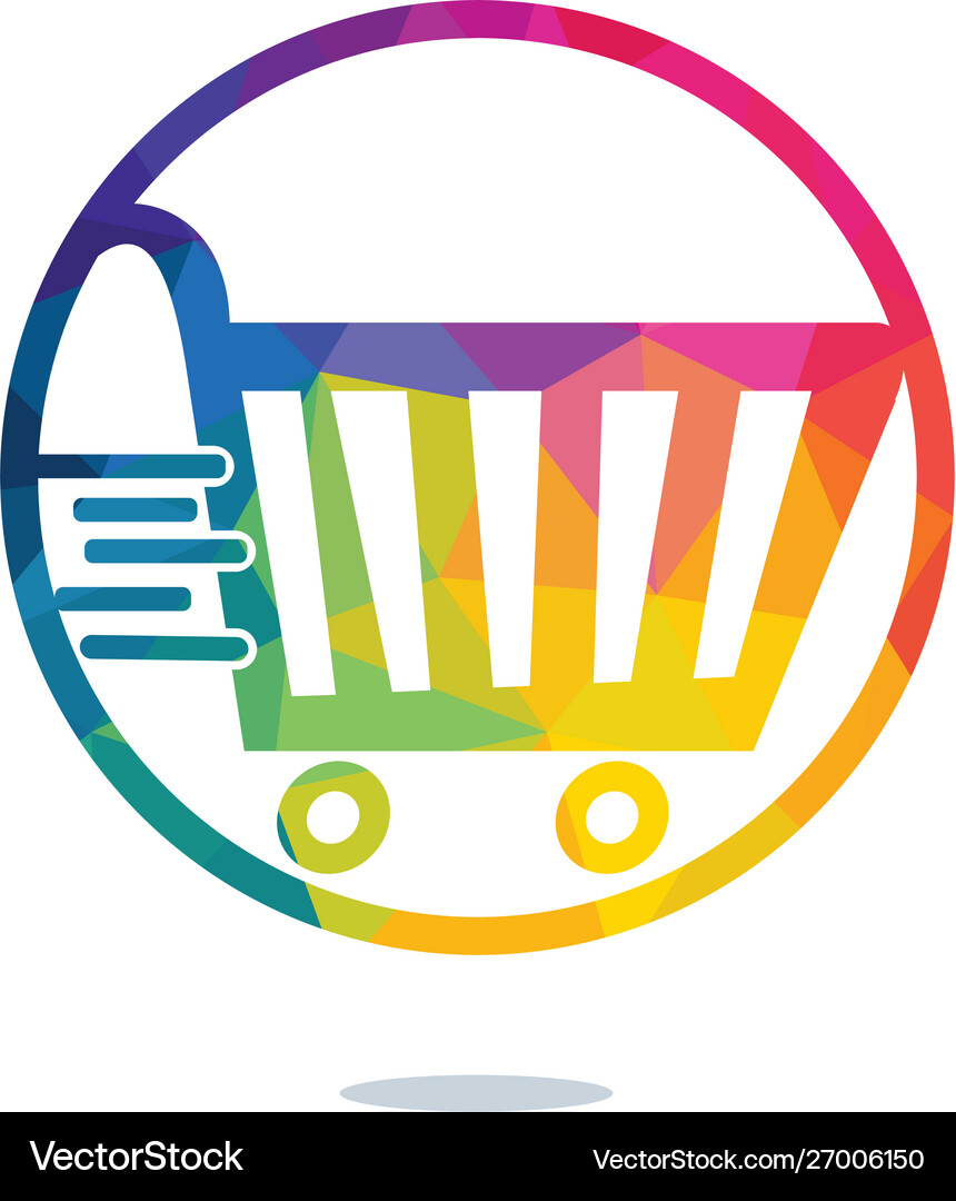 Shopping cart logo design Royalty Free Vector Image