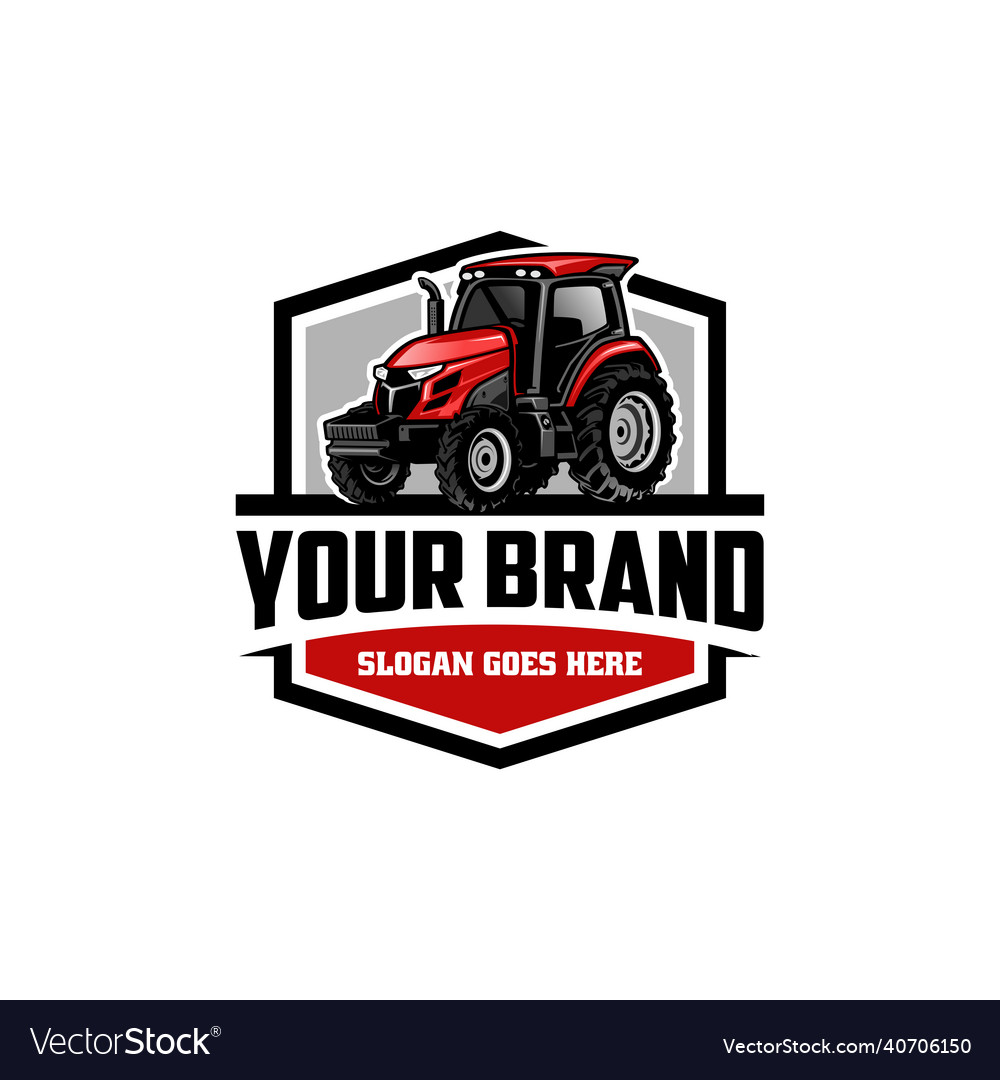 Tractor farm equipment logo Royalty Free Vector Image