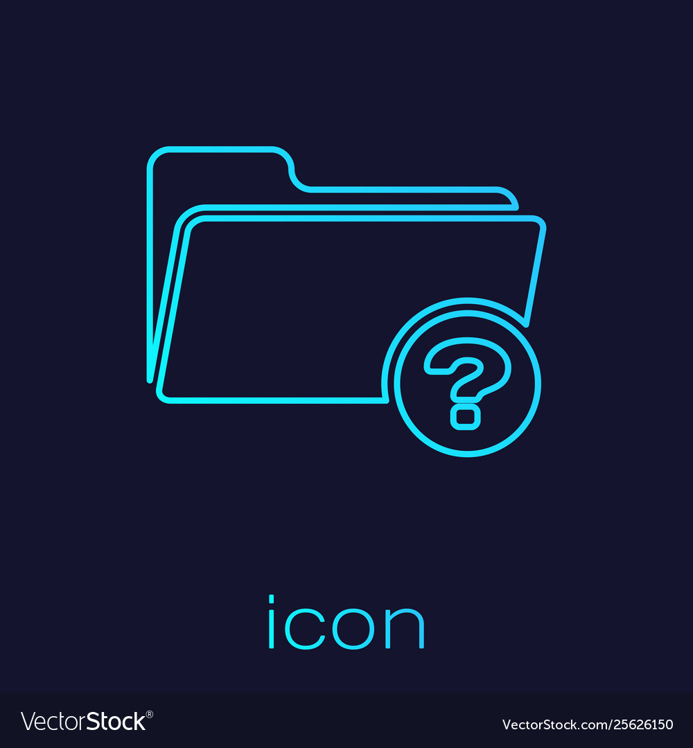 Turquoise unknown directory line icon isolated vector image Turquoise unknown directory line icon isolated