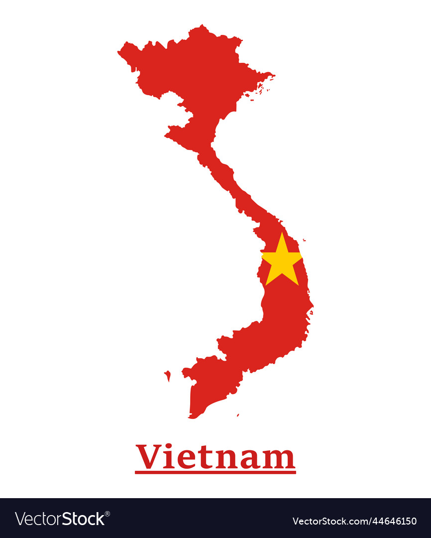 Vietnam national flag map design Royalty Free Vector Image