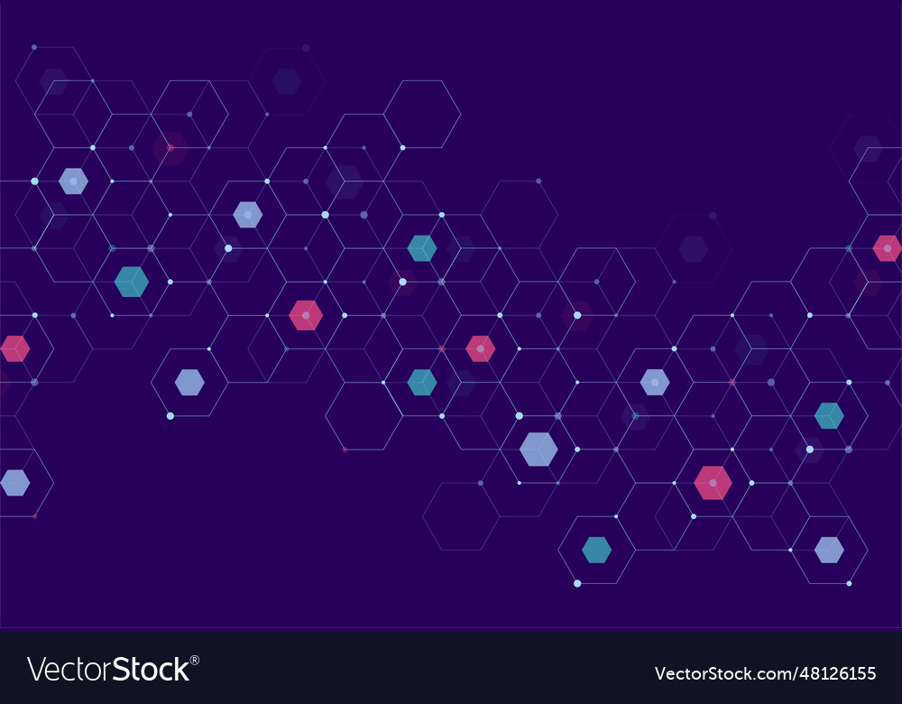 Abstract hexagonal molecular structures vector image Abstract hexagonal molecular structures