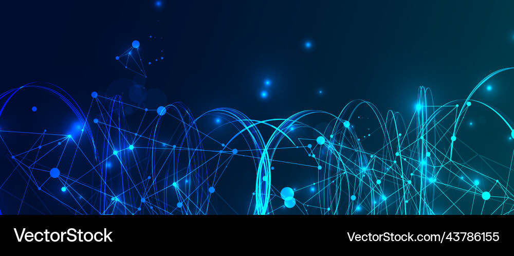 Abstract swirling lines with plexus effect Vector Image