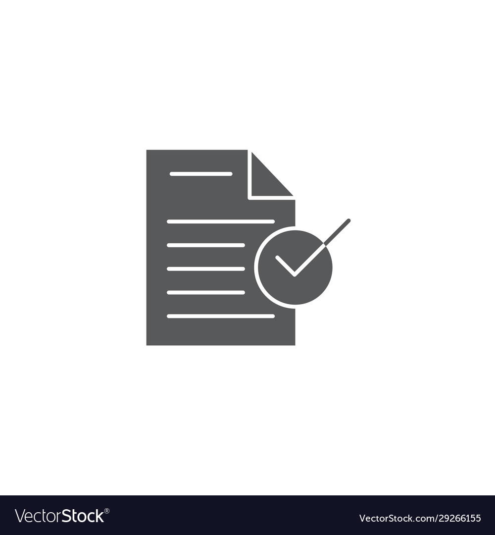 Approved document file icon isolated on white