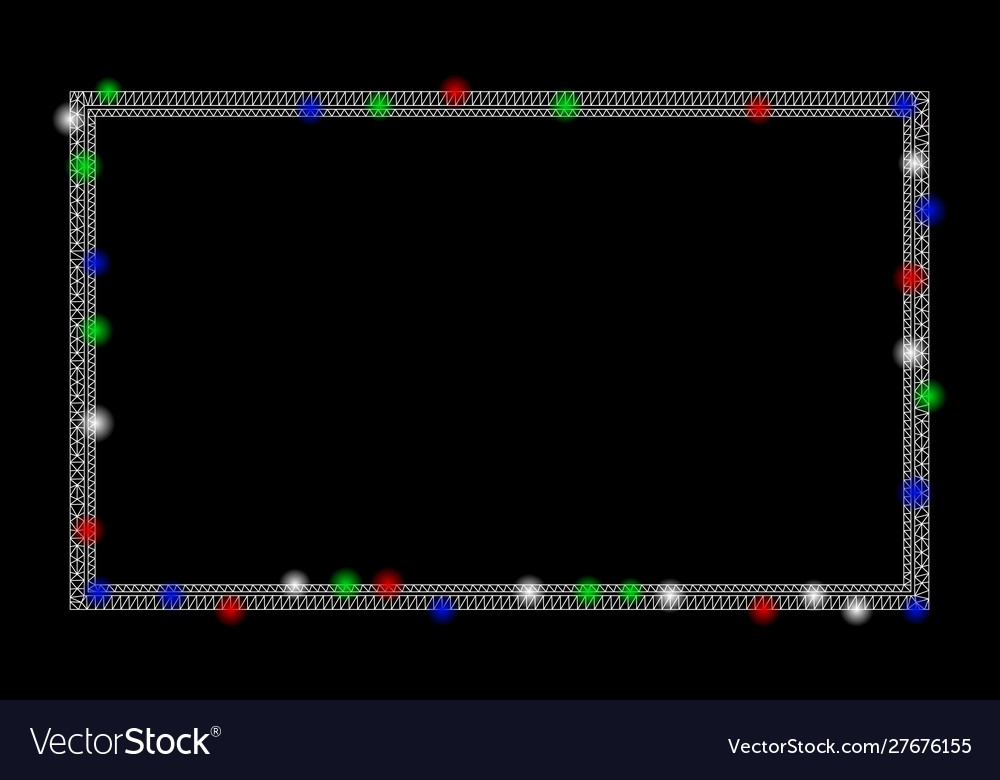 Bright mesh network double rectangle frame Vector Image