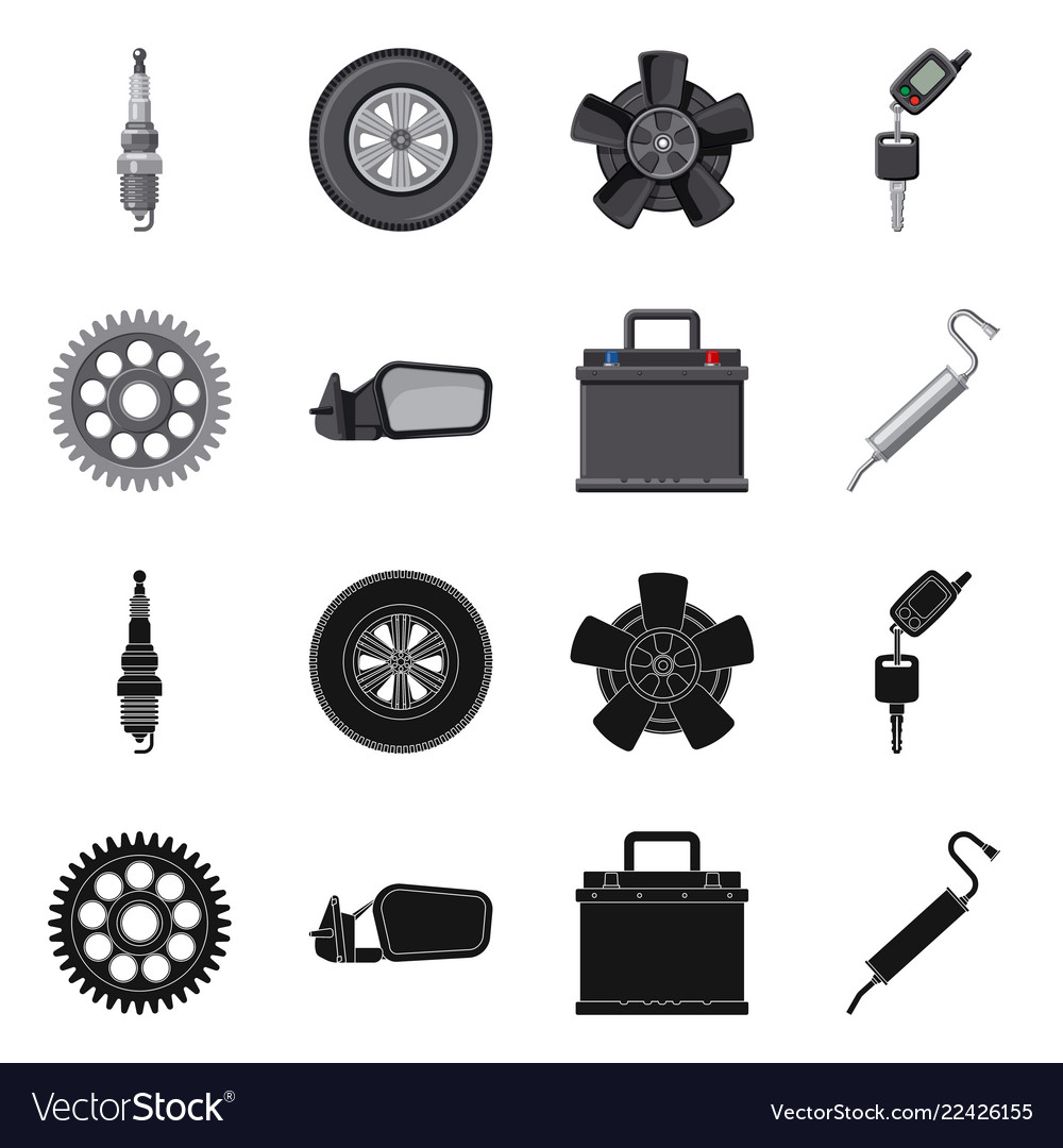 Design of auto and part icon set vector image Design of auto and part icon set