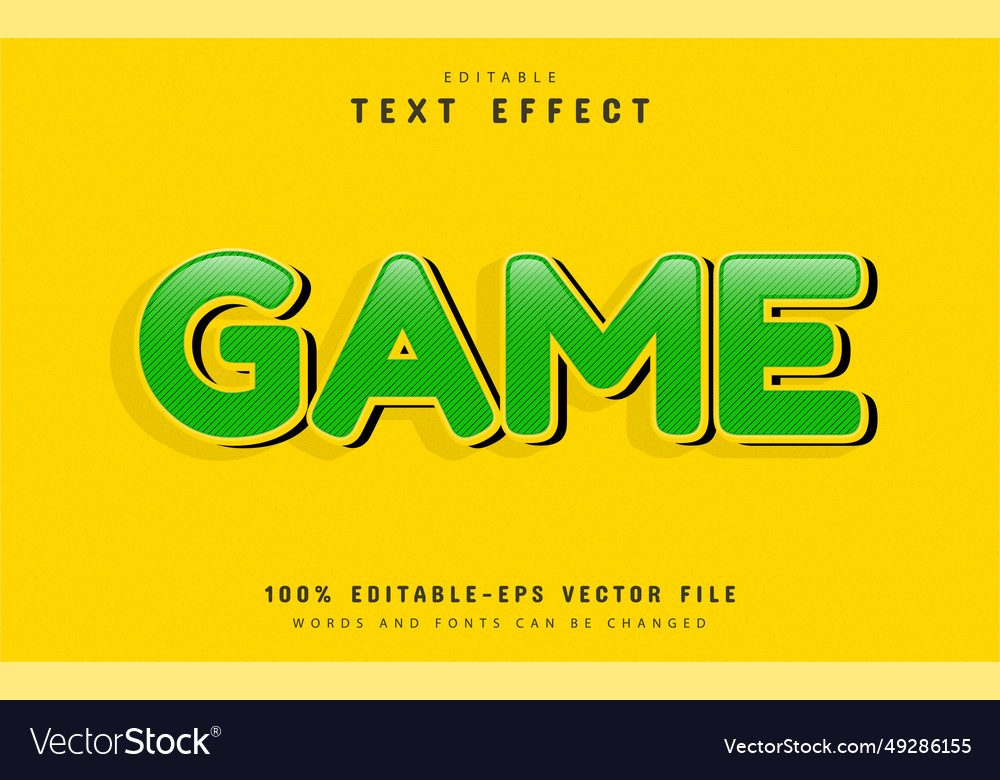 Game text effect editable vector image Game text effect editable