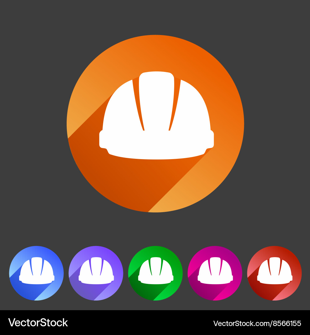 Helmet constrction hard hat icon web sign symbol Vector Image