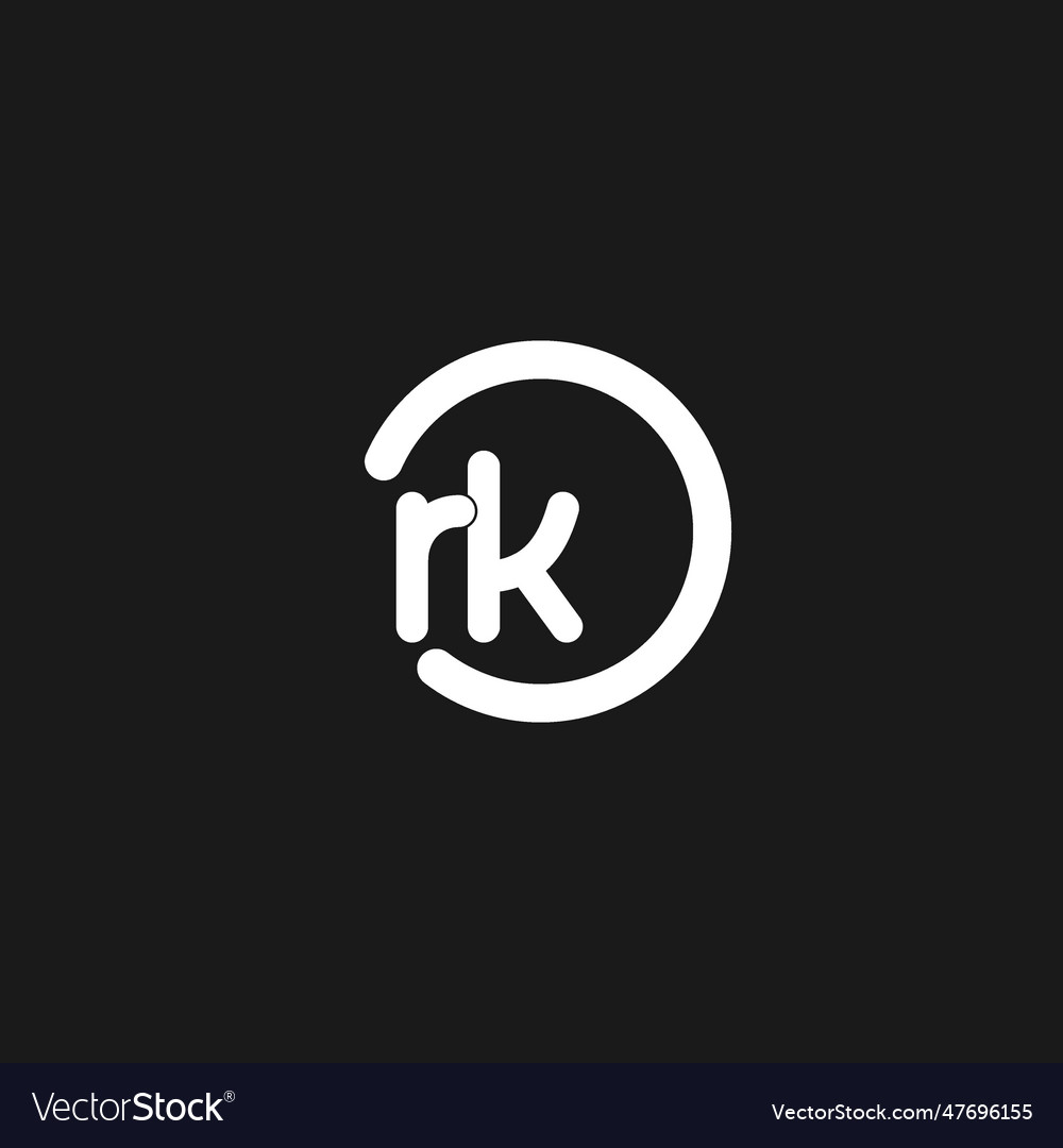 Initials rk logo monogram with simple circles