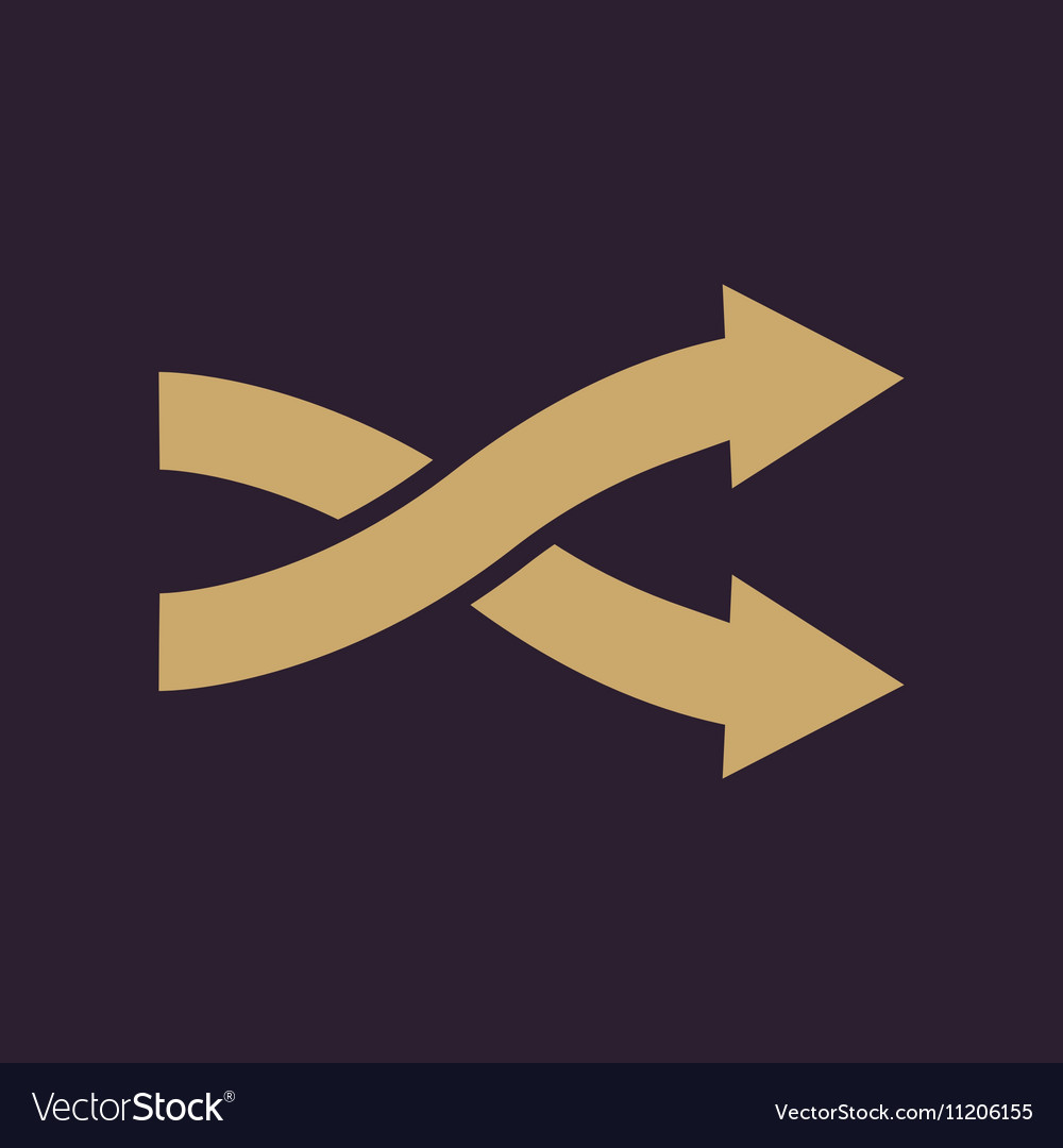 Intersecting arrows icon exchange and turn