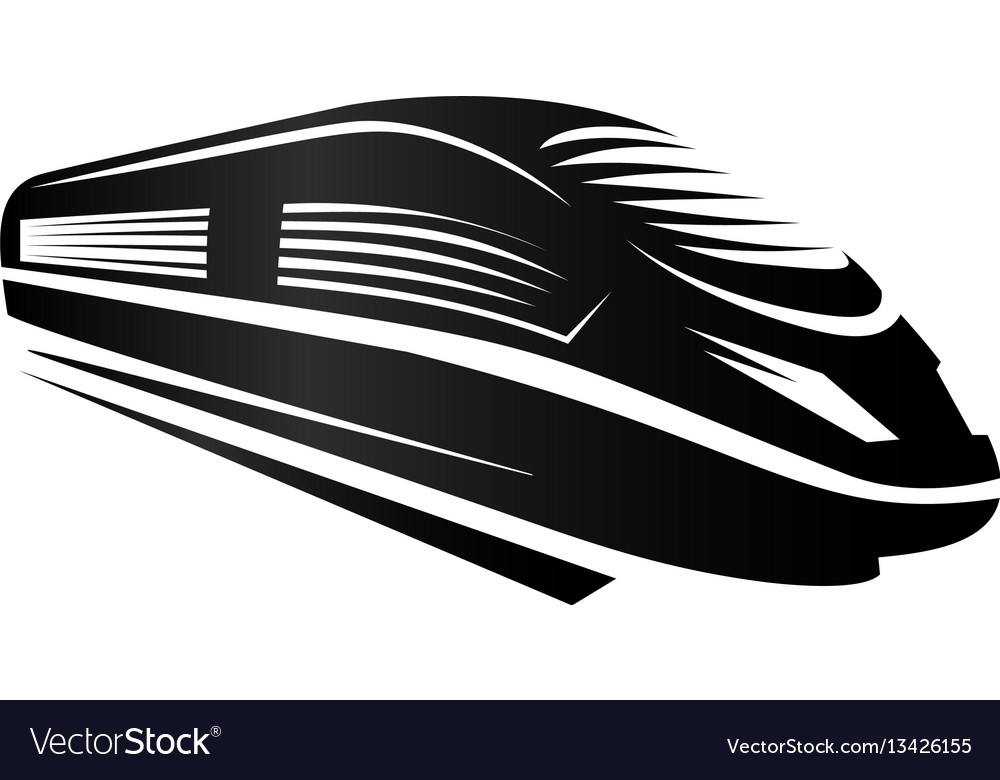 Isolated monochrome modern engraving style train