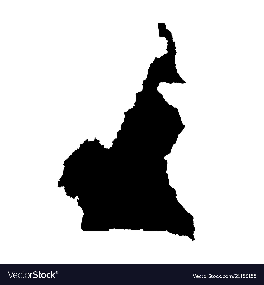 Map cameroon isolated black