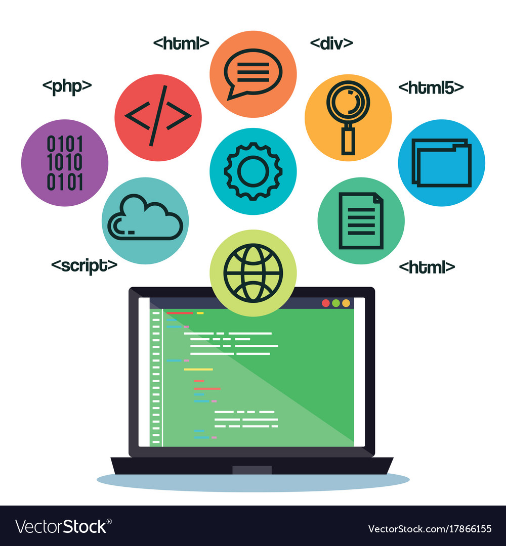 Programming Languages Set Icons Royalty Free Vector Image