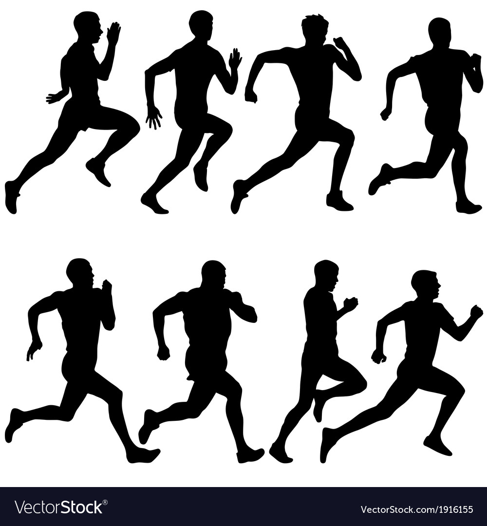 Running Silhouettes - Sprint Athletes