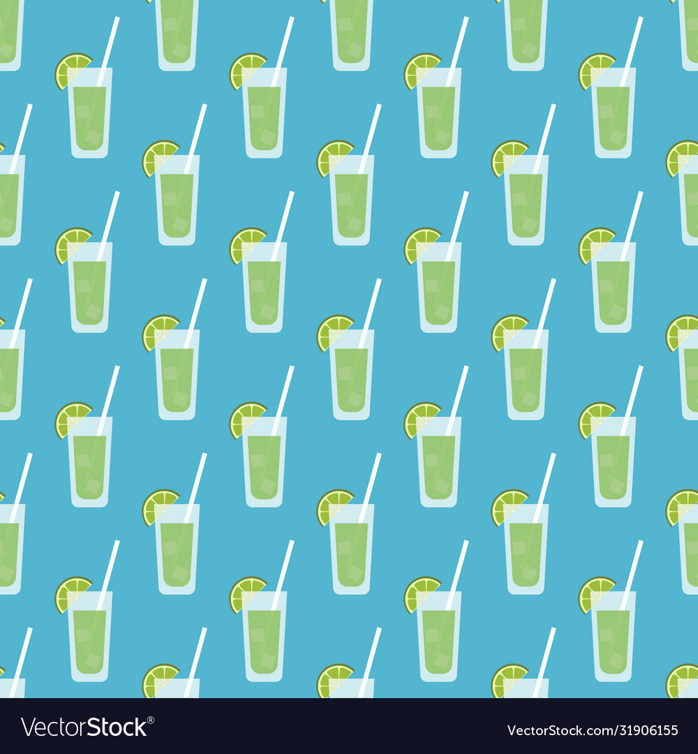 Seamless pattern with coctails slice