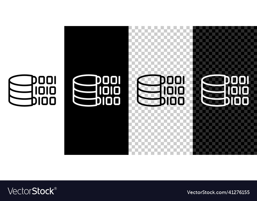 Set Zeile binäre Code-Symbol isoliert auf schwarz vector image Set Zeile binäre Code-Symbol isoliert auf schwarz